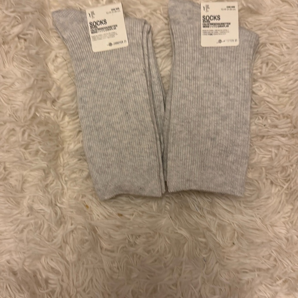Forever 21 Gray Casual Crew Socks